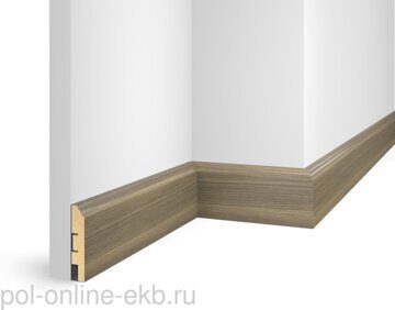 Плинтус 80x16x2400 мм, дуб Классический, иск. шпон, МДФ, EP07
